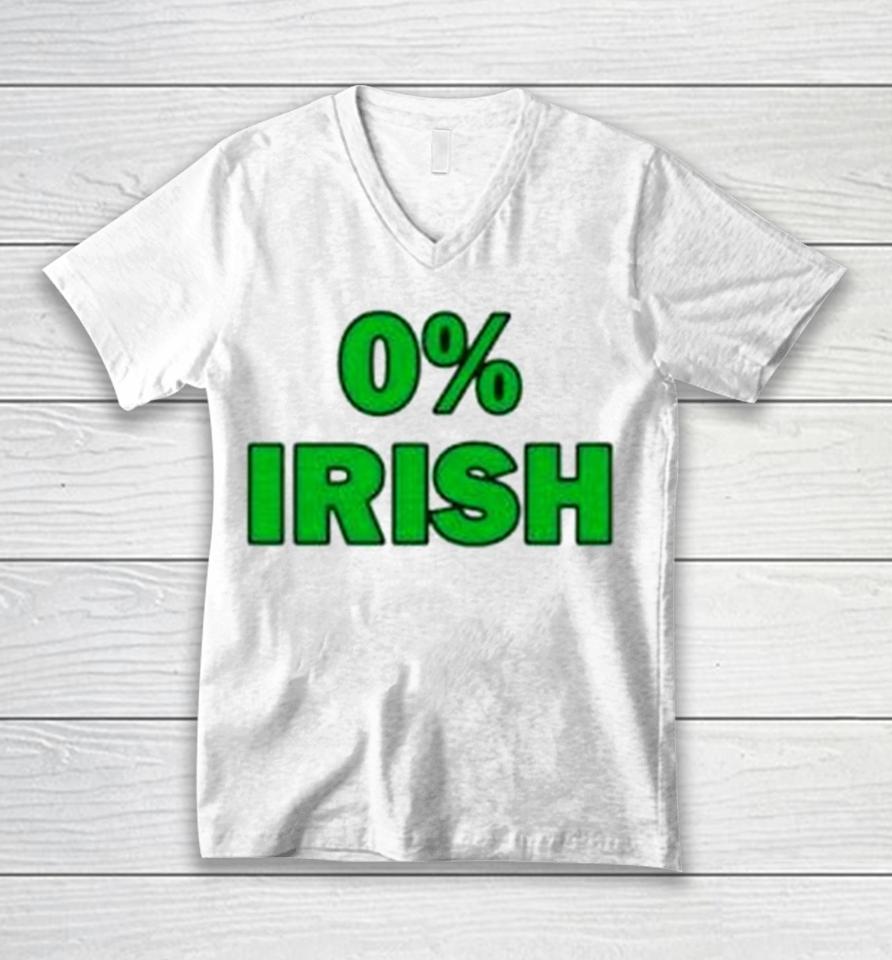 0% Irish St Patrick’s Day Unisex V-Neck T-Shirt