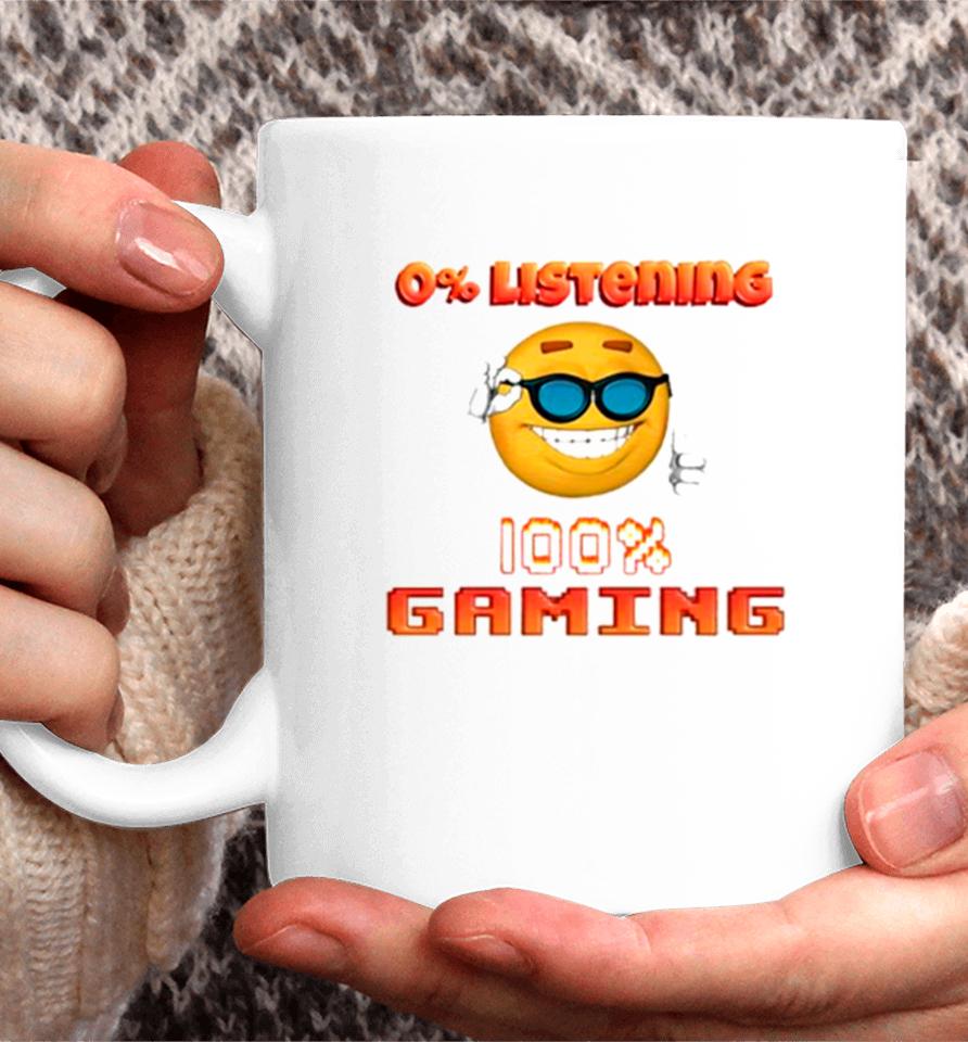 0% Listening 100% Gaming Emoji Coffee Mug