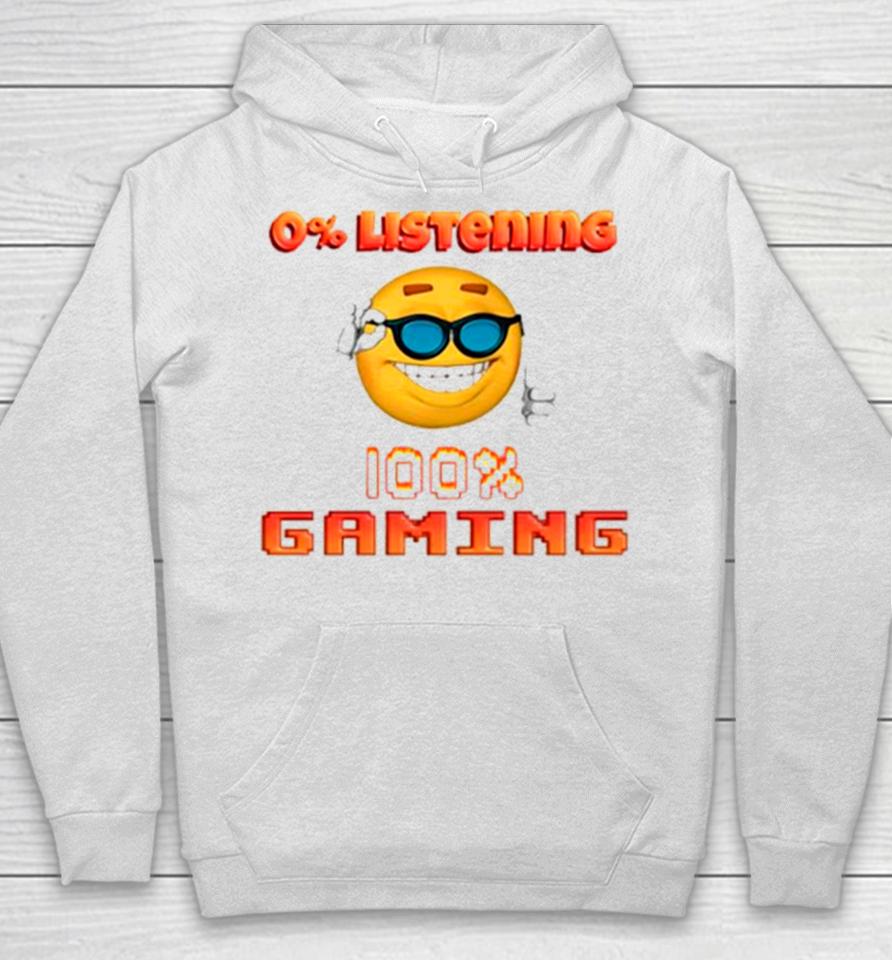 0% Listening 100% Gaming Emoji Hoodie