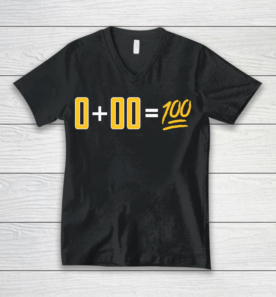 0+0=100 Unisex V-Neck T-Shirt