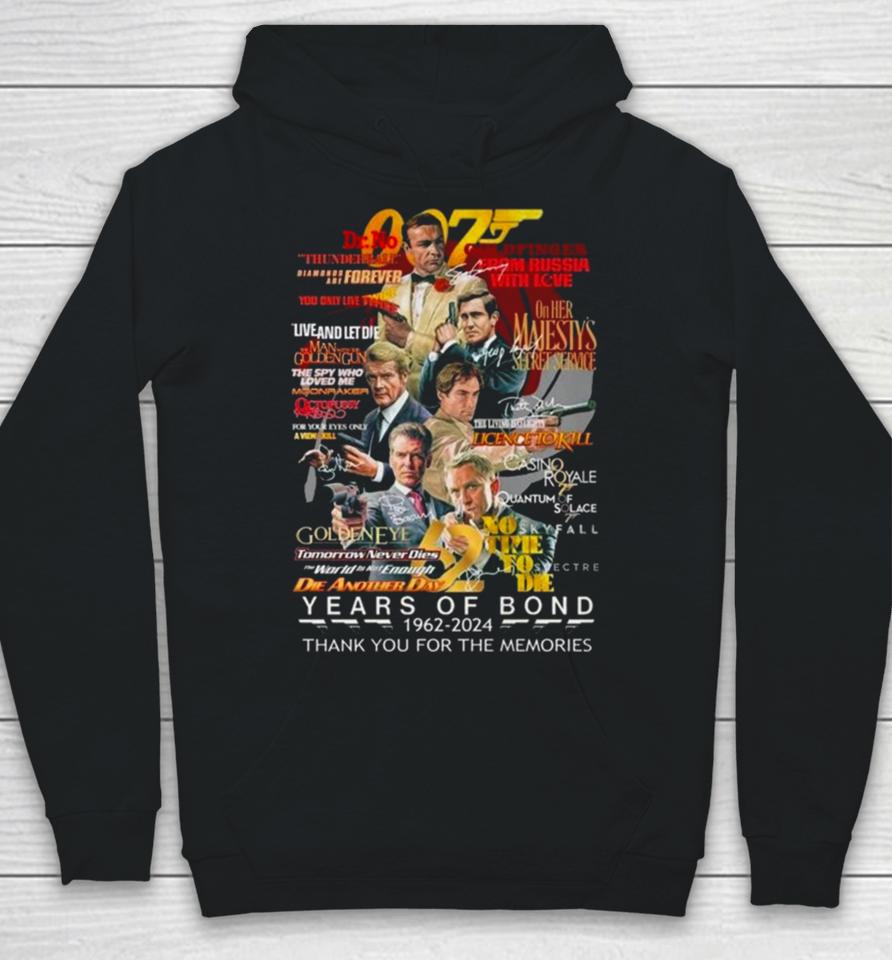 007 Years Of Bond 1962 – 2024 Thank You For The Memories Signatures Hoodie