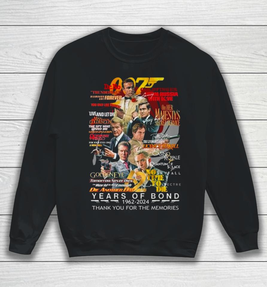 007 Years Of Bond 1962 – 2024 Thank You For The Memories Signatures Sweatshirt