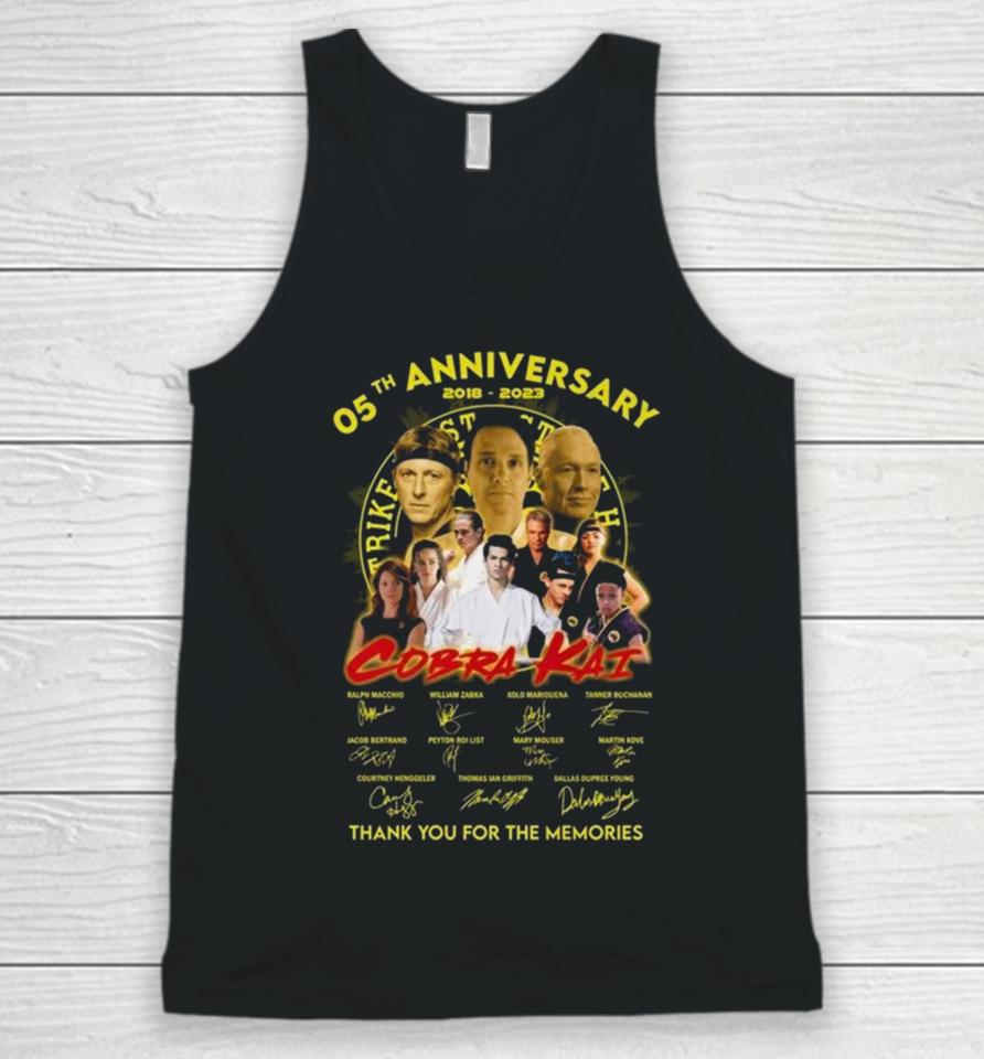 05Th Anniversary 2018 – 2023 Cobra Kai Thank You For The Memories Signatures Unisex Tank Top