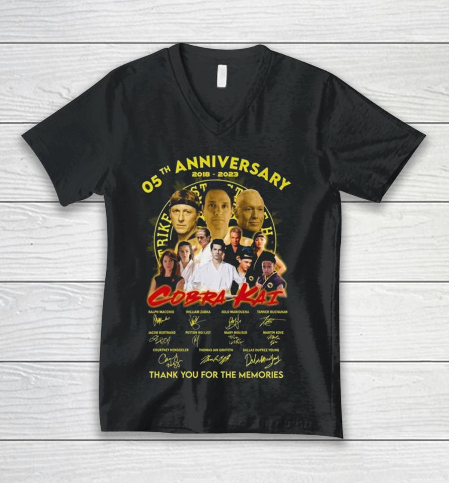 05Th Anniversary 2018 – 2023 Cobra Kai Thank You For The Memories Signatures Unisex V-Neck T-Shirt