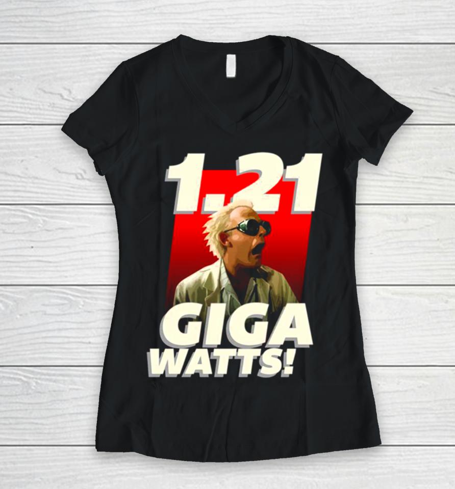 1 21 Gigawatts Comedy Women V-Neck T-Shirt