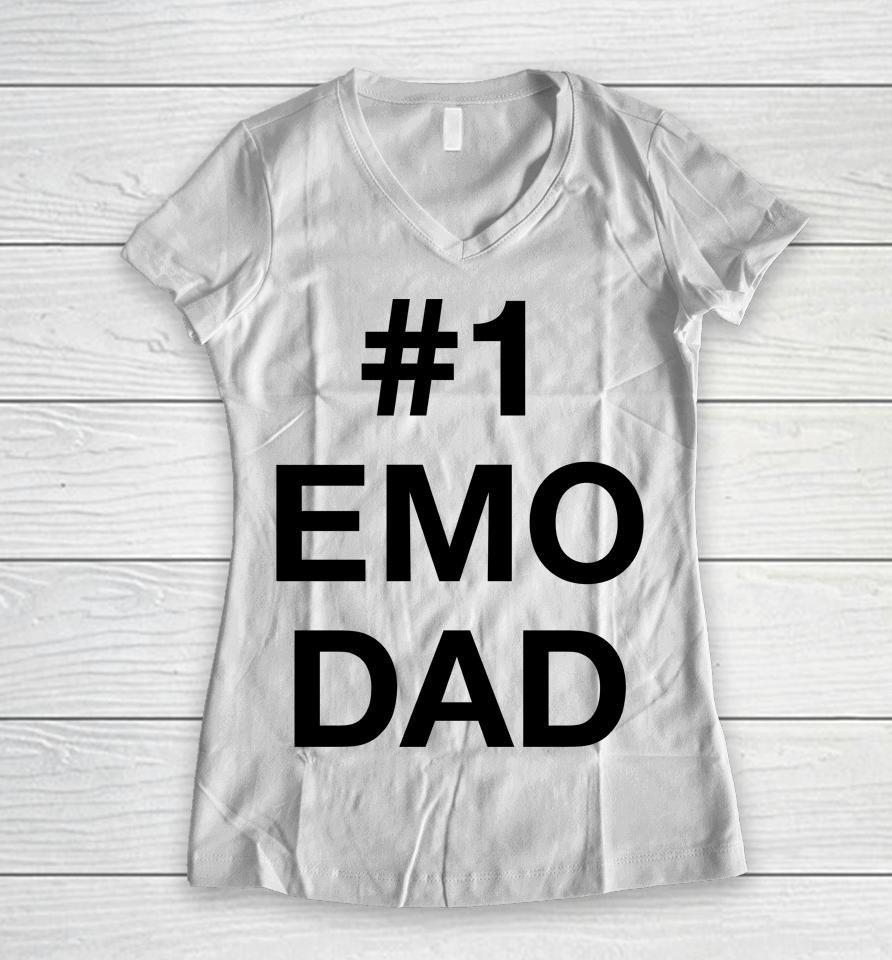 #1 Emo Dad Women V-Neck T-Shirt