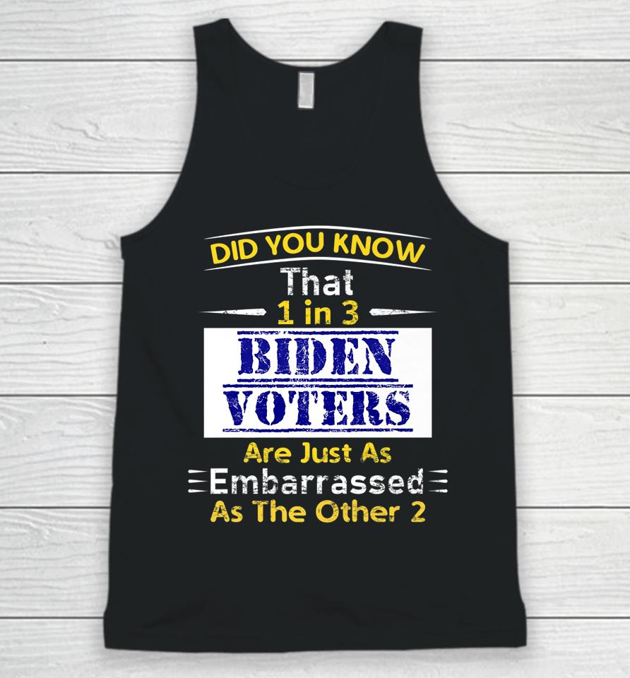 1 In 3 Biden Voters Are Embarrassed As The Other Two Unisex Tank Top