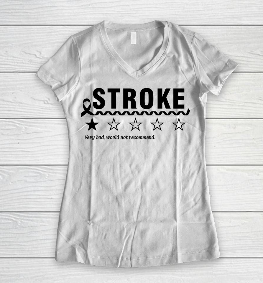 1 Star Rating Stroke Awareness Funny Fighter Women V-Neck T-Shirt