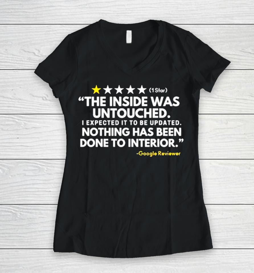 1 Star The Inside Was Untouched Women V-Neck T-Shirt