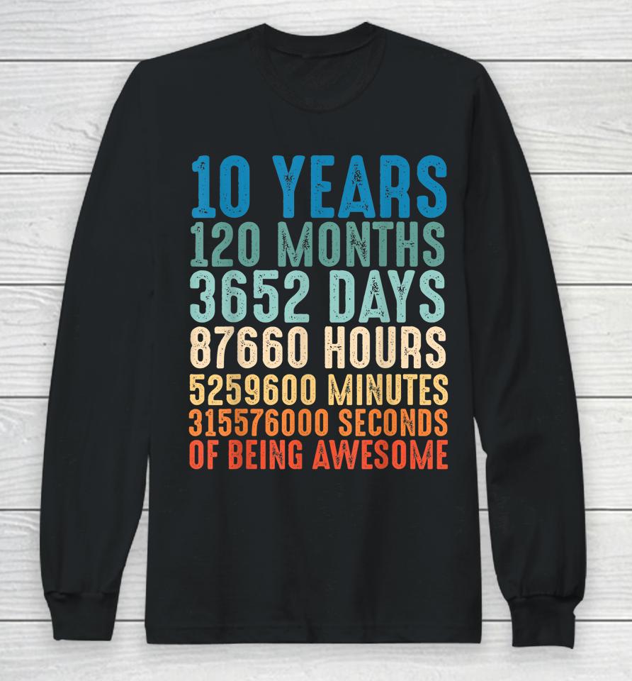 10 Year Old Birthday Decorations Gifts For 10 Year Old Boys Long Sleeve T-Shirt