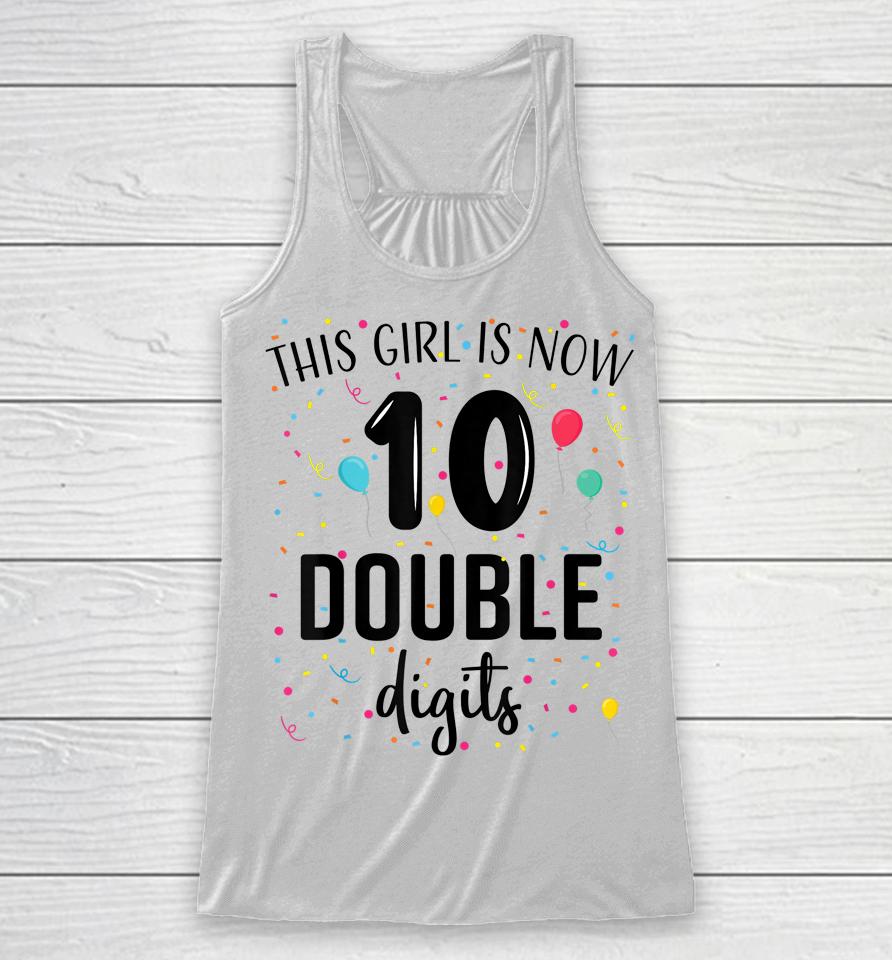 10 Years Birthday 10Yr Boy Girl Double Digits 10Th Birthday Racerback Tank