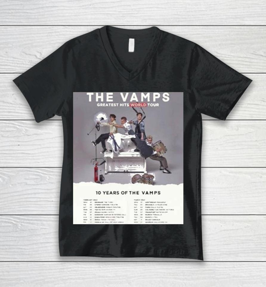 10 Years Of The Vamps Greatest Hits Worlsd Tour 2023 Unisex V-Neck T-Shirt