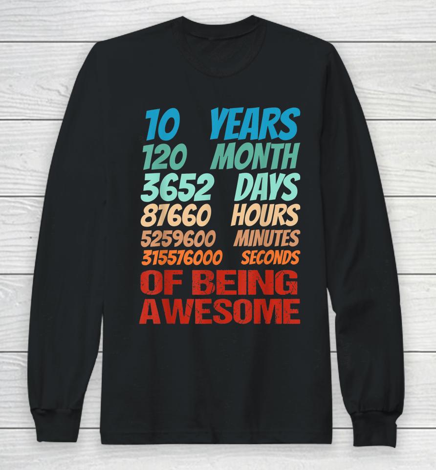 10 Years Old 10Th Birthday Boy Girl 10Th Birthday Long Sleeve T-Shirt