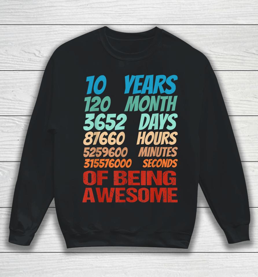 10 Years Old 10Th Birthday Boy Girl 10Th Birthday Sweatshirt
