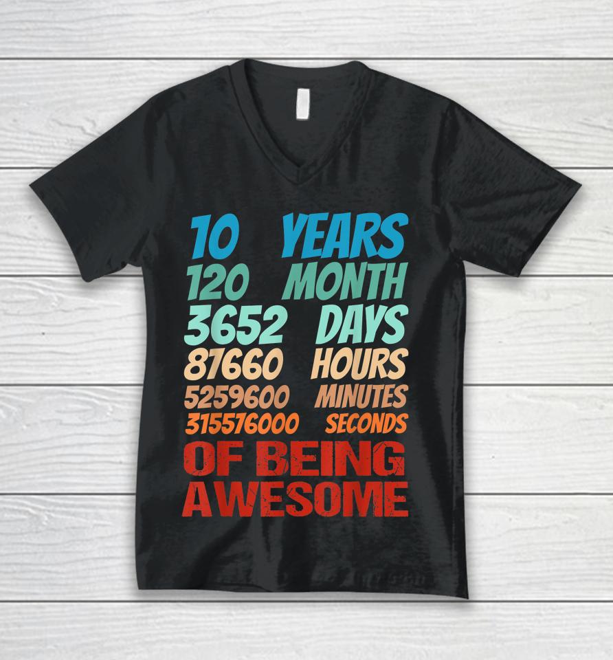 10 Years Old 10Th Birthday Boy Girl 10Th Birthday Unisex V-Neck T-Shirt