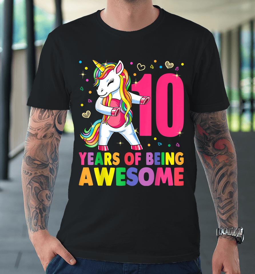 10 Years Old 10Th Birthday Girl Unicorn Premium T-Shirt