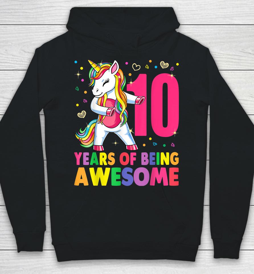 10 Years Old 10Th Birthday Girl Unicorn Hoodie
