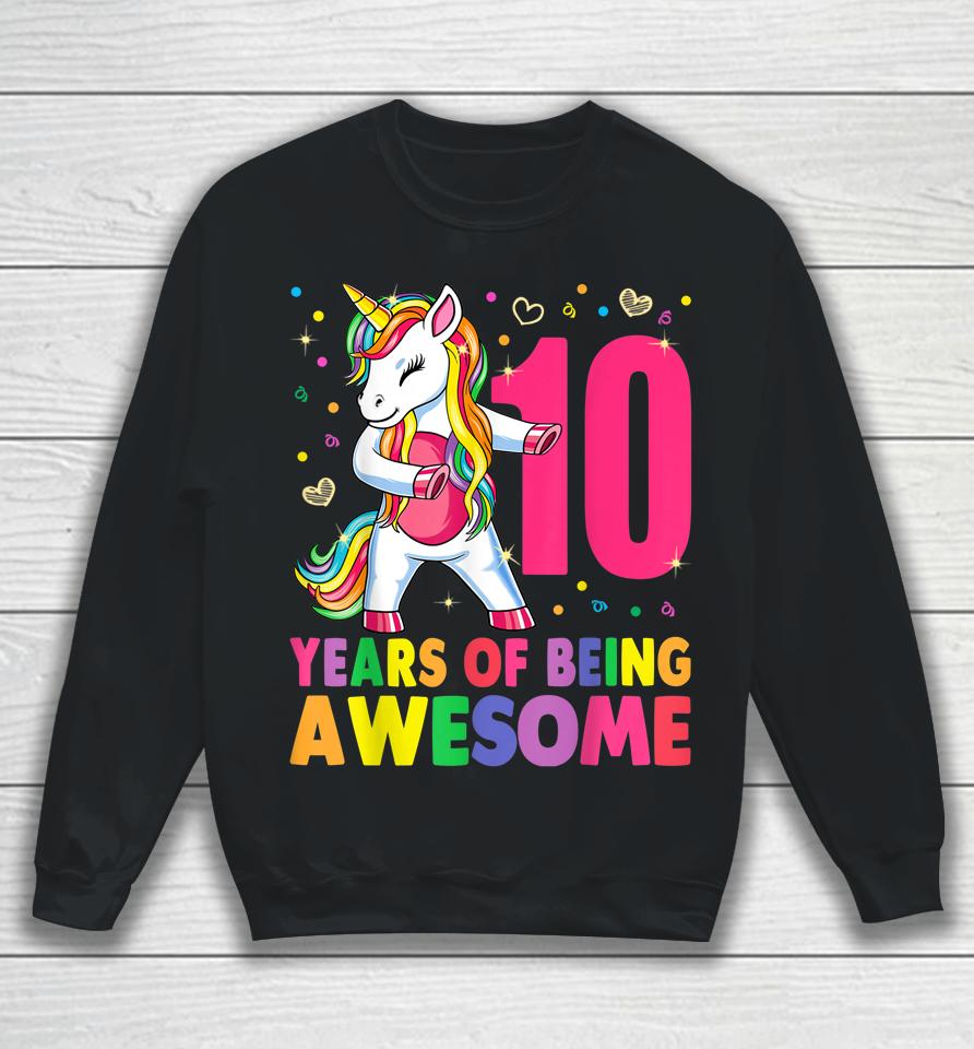 10 Years Old 10Th Birthday Girl Unicorn Sweatshirt