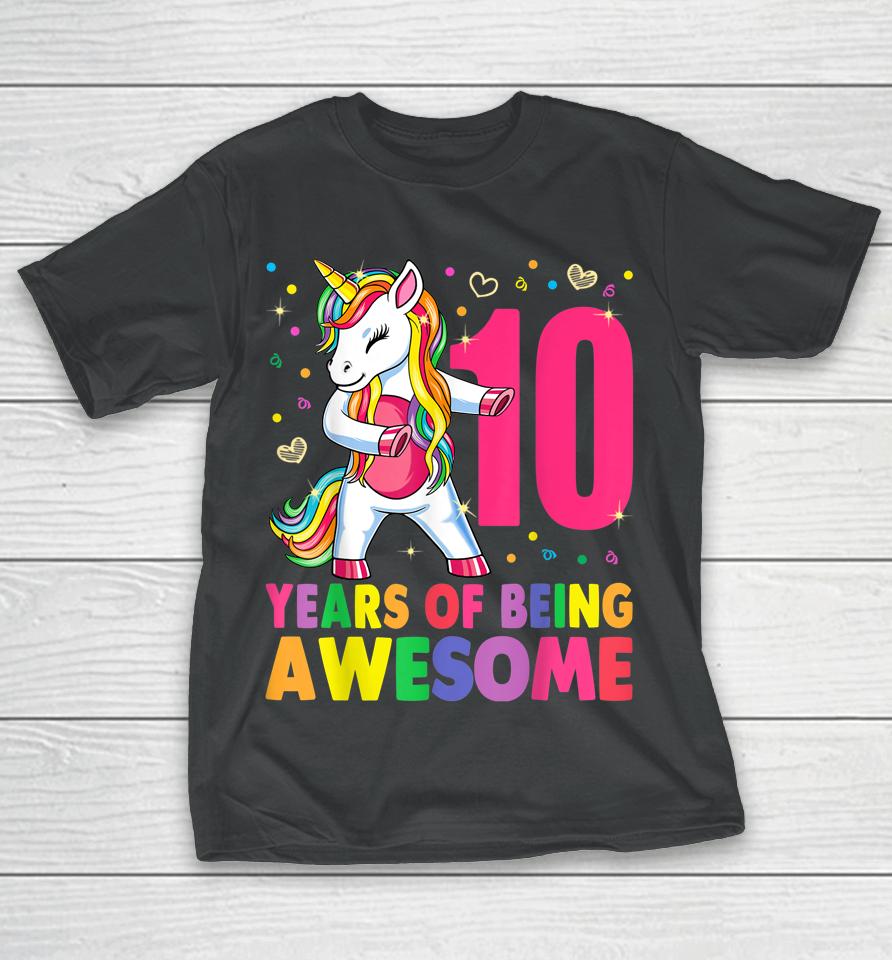 10 Years Old 10Th Birthday Girl Unicorn T-Shirt