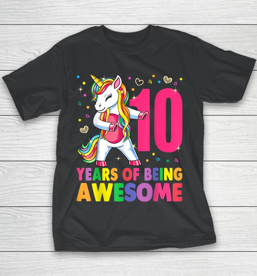 10 Years Old 10Th Birthday Girl Unicorn Youth T-Shirt