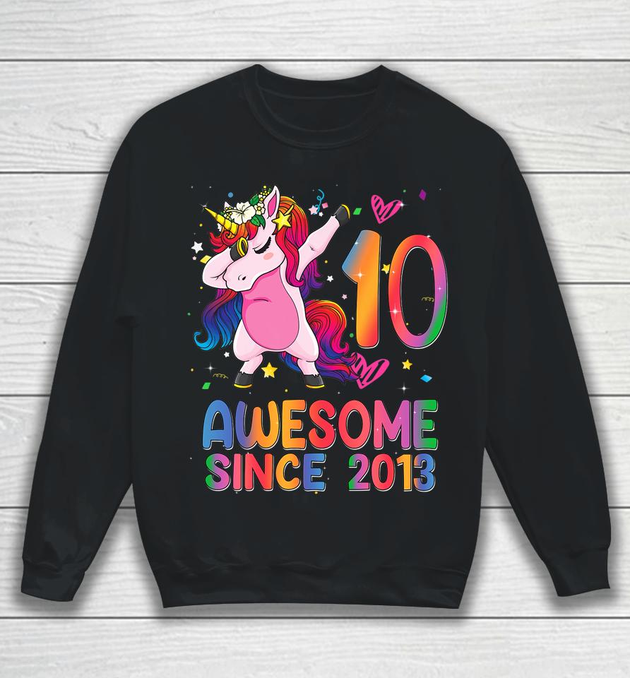 10 Years Old Gifts Unicorn Dabbing 10Th Birthday Girl Teens Sweatshirt