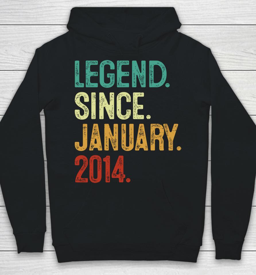 10 Years Old Legend Since January 2014 10Th Birthday Hoodie