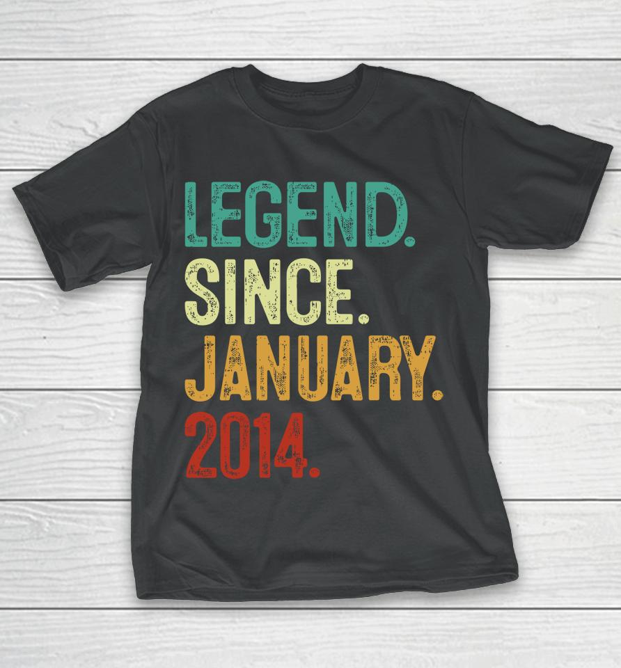 10 Years Old Legend Since January 2014 10Th Birthday T-Shirt