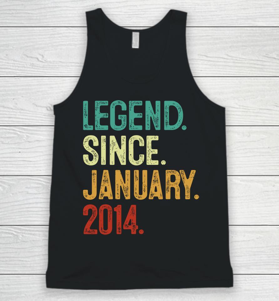 10 Years Old Legend Since January 2014 10Th Birthday Unisex Tank Top