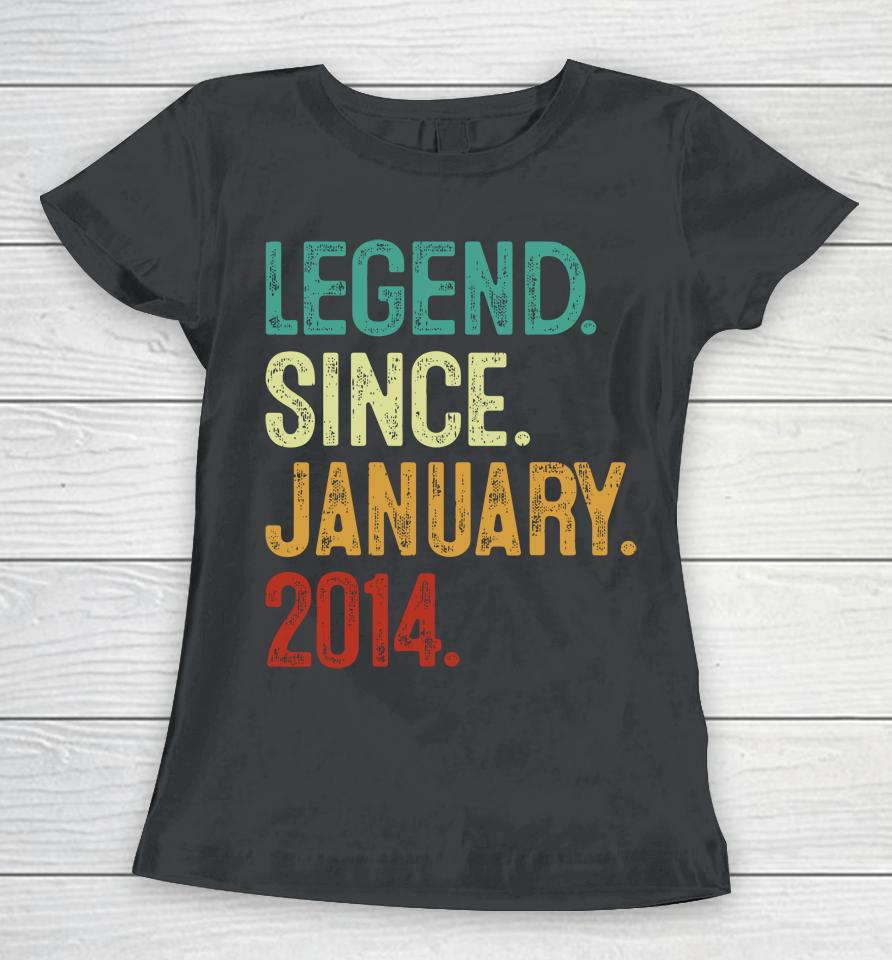 10 Years Old Legend Since January 2014 10Th Birthday Women T-Shirt
