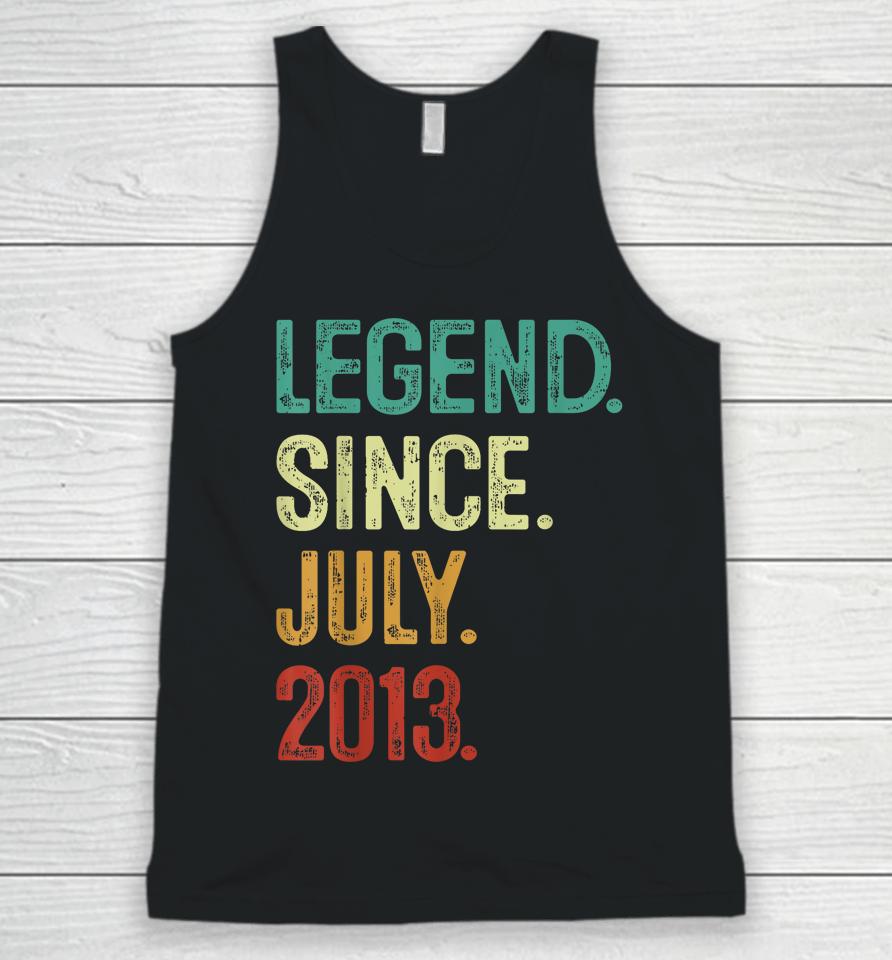 10 Years Old Legend Since July 2013 10Th Birthday Unisex Tank Top