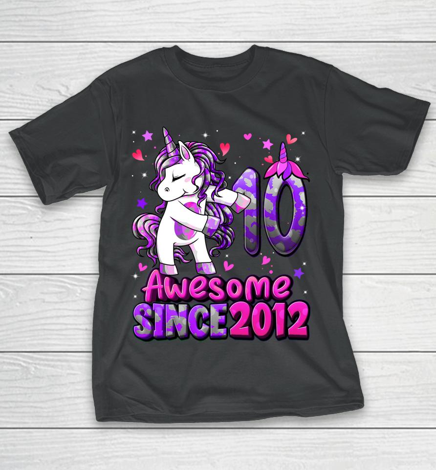 10 Years Old Unicorn Flossing 10Th Birthday Girl Unicorn T-Shirt