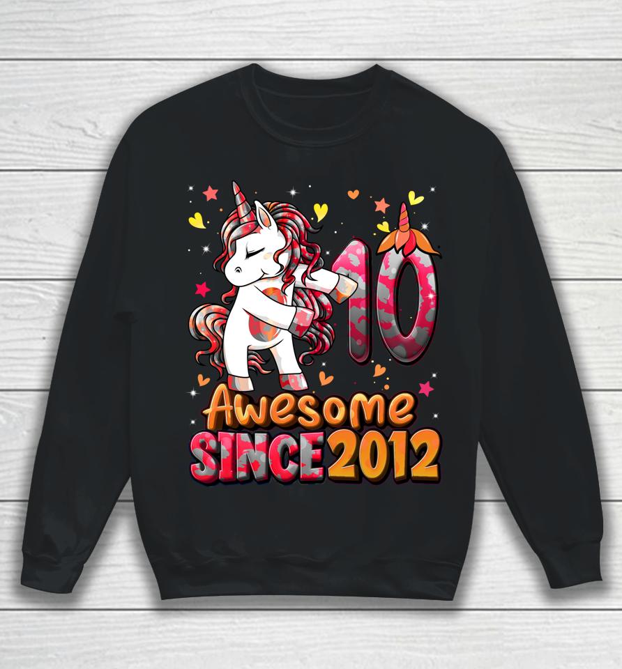 10 Years Old Unicorn Flossing 10Th Birthday Girl Unicorn Sweatshirt