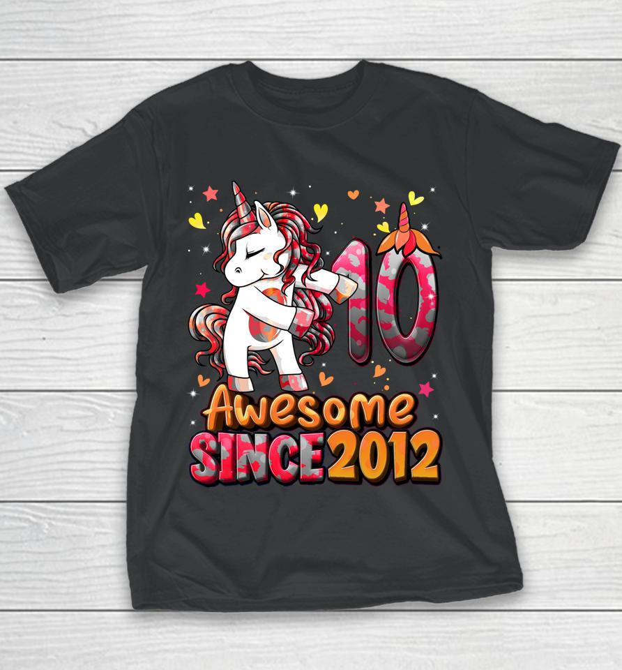 10 Years Old Unicorn Flossing 10Th Birthday Girl Unicorn Youth T-Shirt