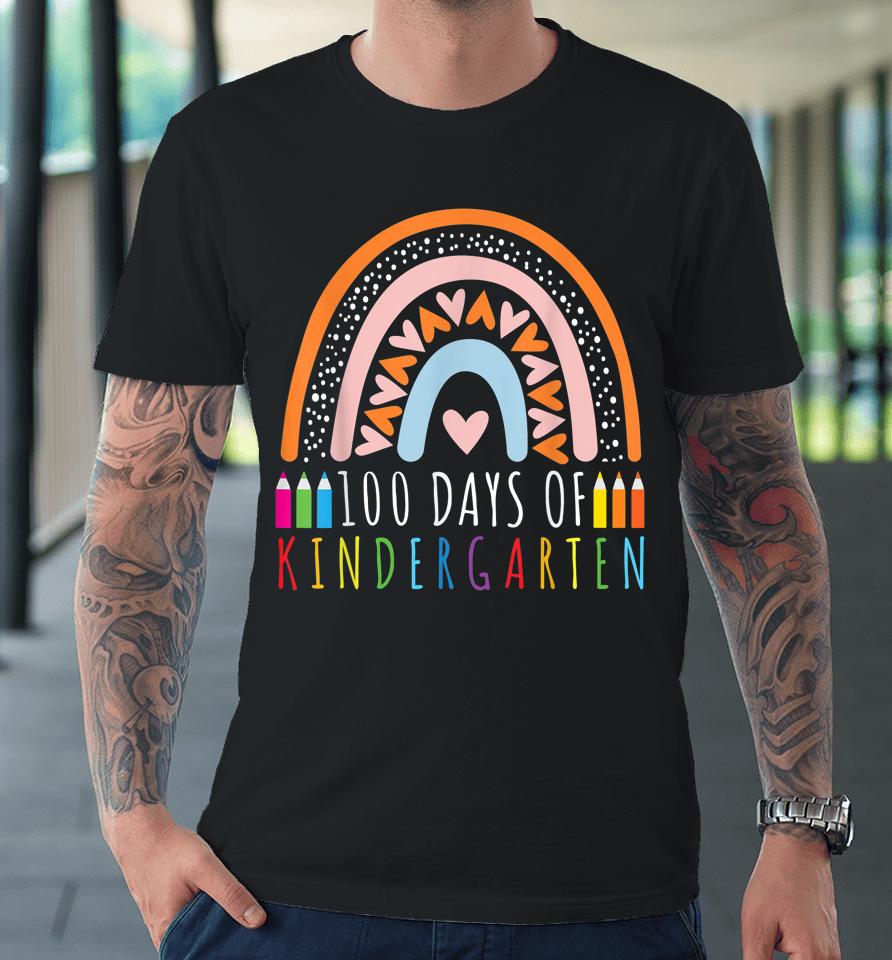 100 Days Of Kindergarten 100Th Day Of School Teacher Premium T-Shirt
