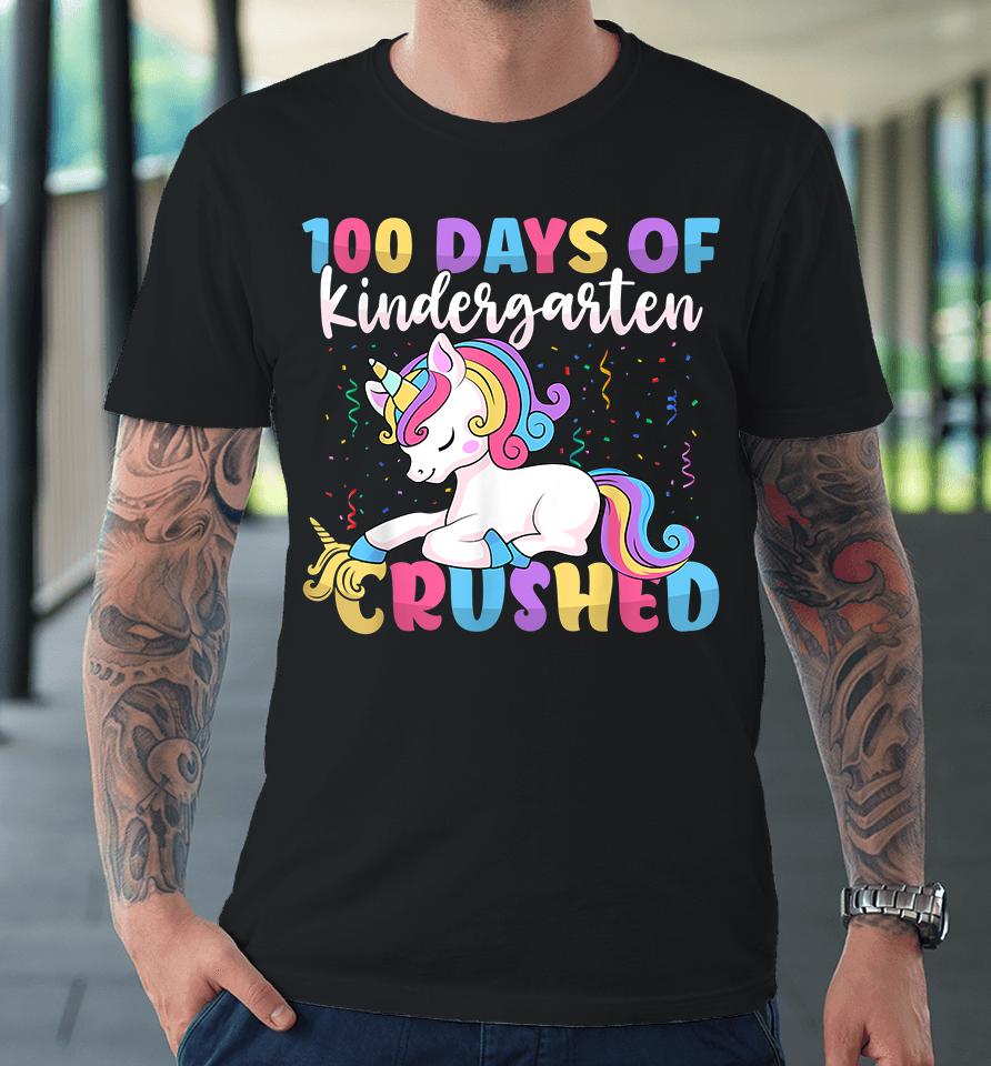 100 Days Of Kindergarten Crushed Unicorn Premium T-Shirt