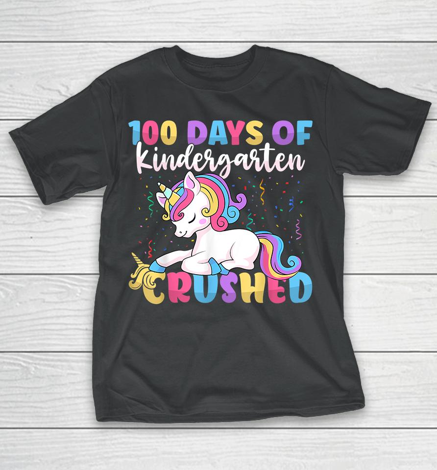 100 Days Of Kindergarten Crushed Unicorn T-Shirt