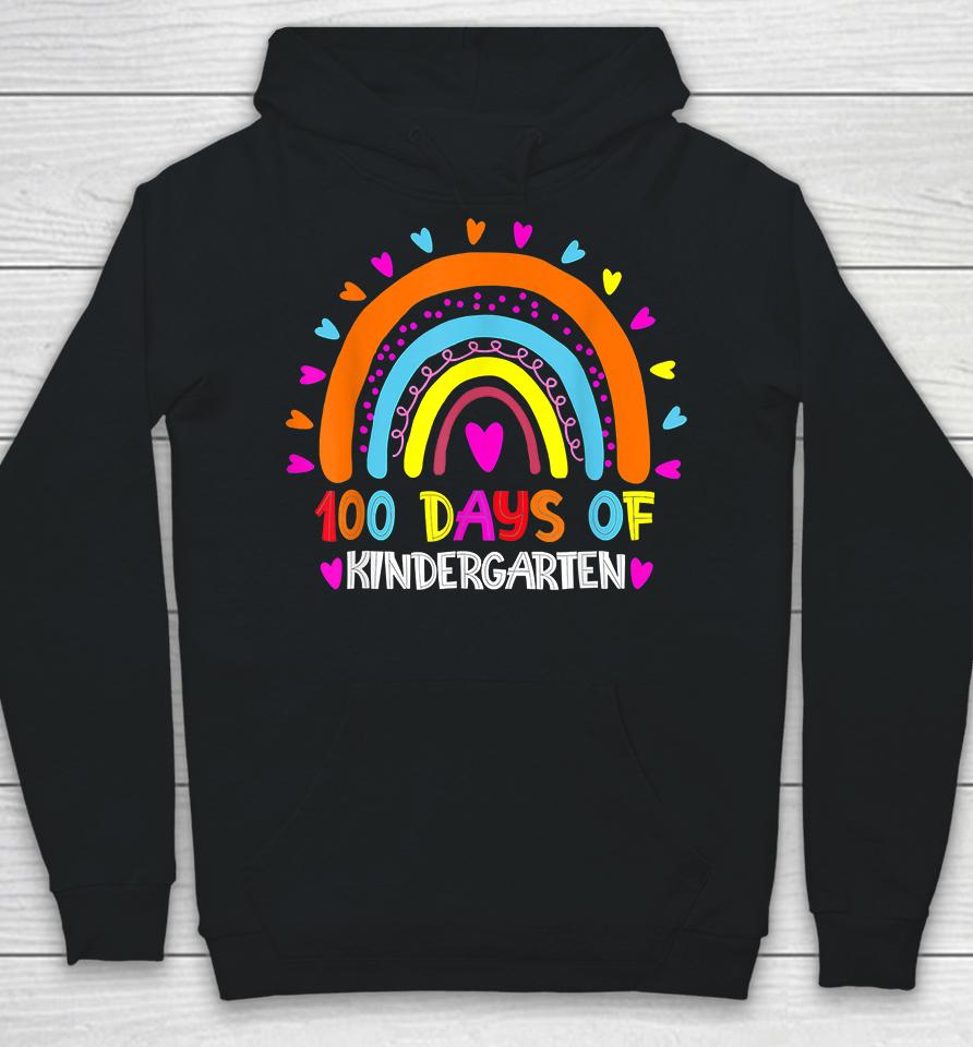 100 Days Of Kindergarten School Teacher Rainbow Hoodie