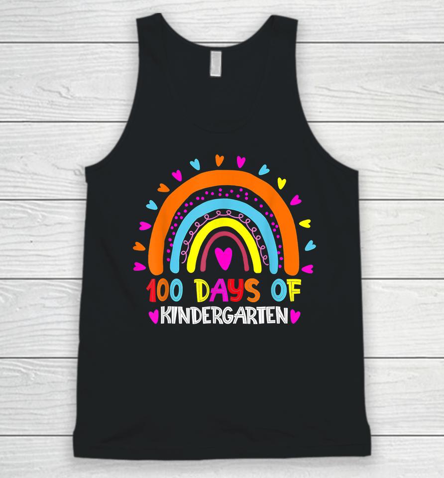 100 Days Of Kindergarten School Teacher Rainbow Unisex Tank Top