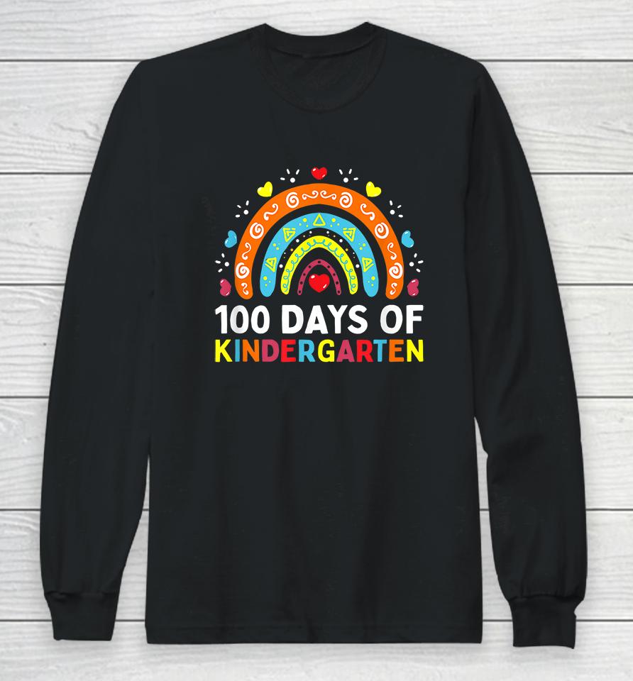 100 Days Of Kindergarten School Teacher Long Sleeve T-Shirt