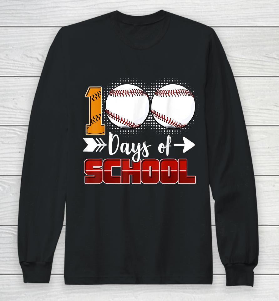 100 Days Of School Baseball Long Sleeve T-Shirt