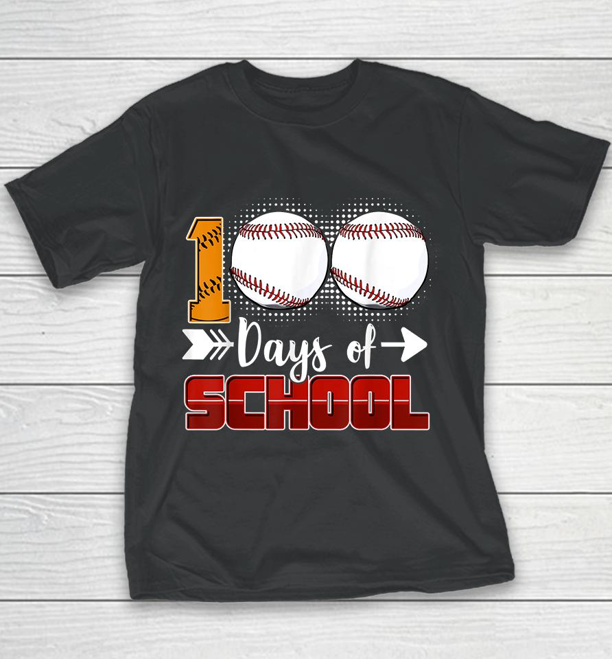 100 Days Of School Baseball Youth T-Shirt
