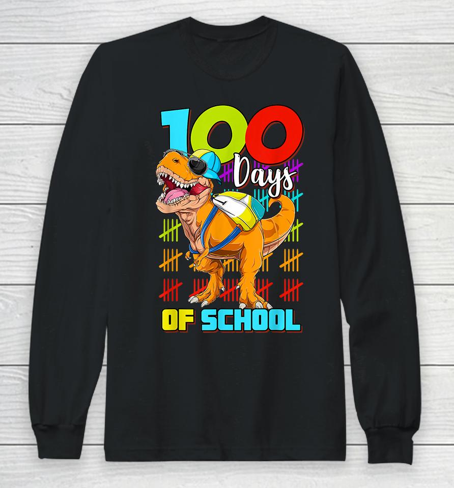 100 Days Of School Dinosaur Long Sleeve T-Shirt