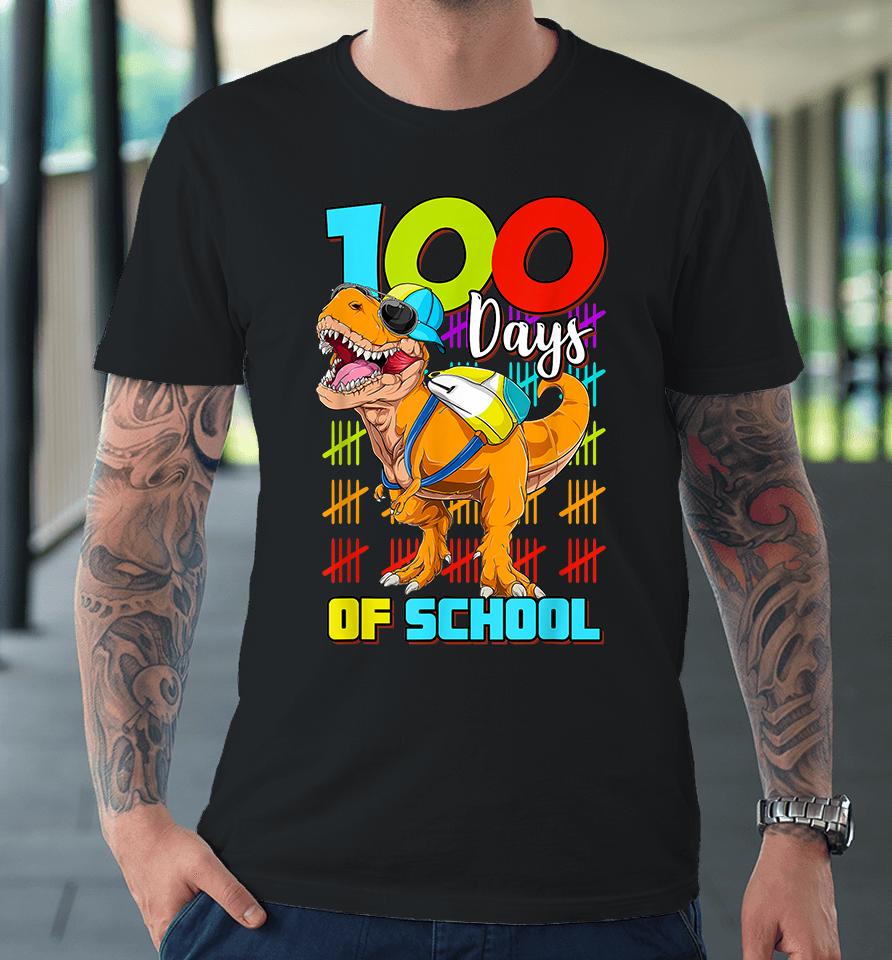 100 Days Of School Dinosaur Premium T-Shirt