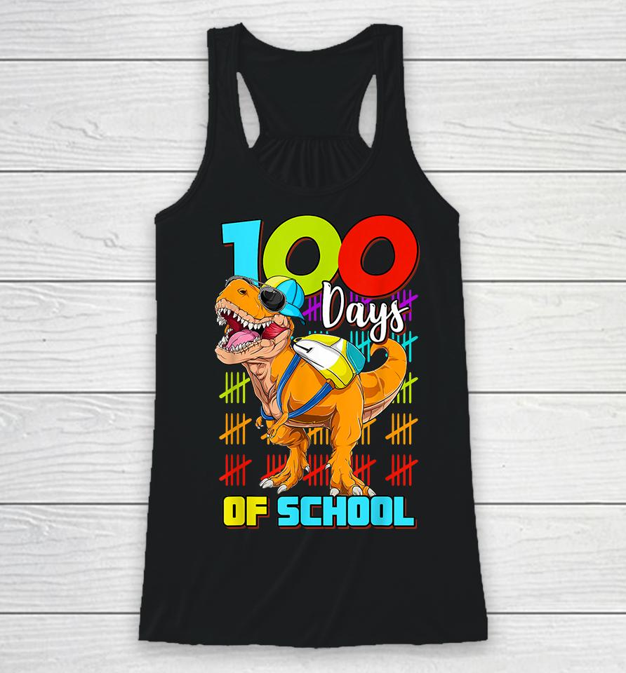 100 Days Of School Dinosaur Racerback Tank