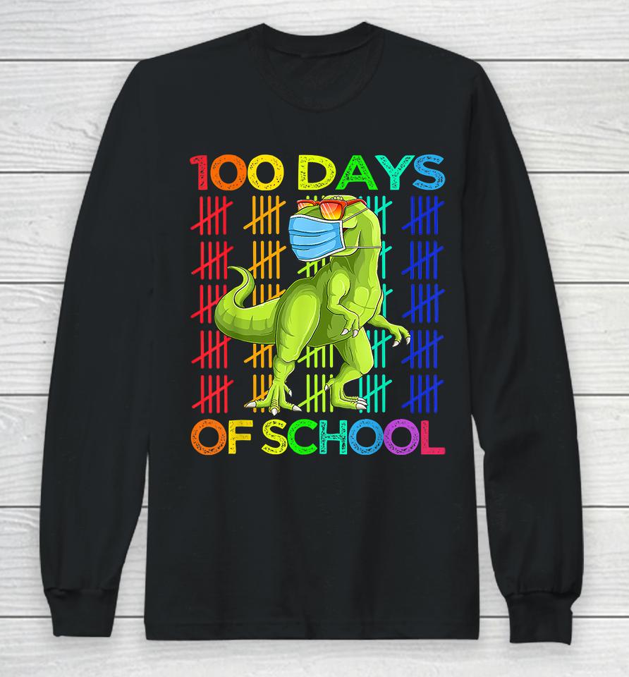 100 Days Of School Dinosaur T-Rex Long Sleeve T-Shirt