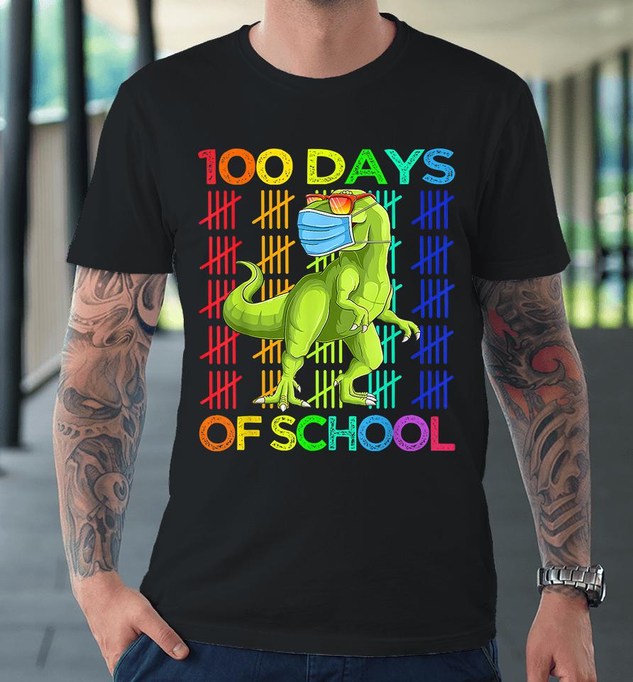 100 Days Of School Dinosaur T-Rex Premium T-Shirt