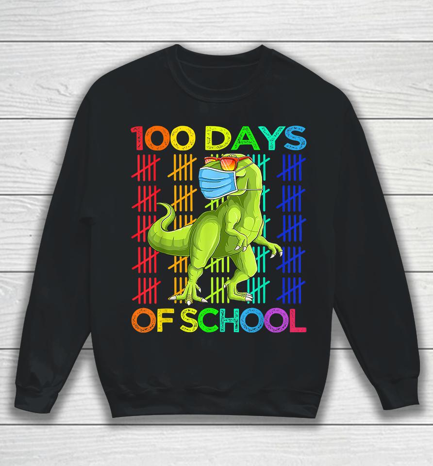 100 Days Of School Dinosaur T-Rex Sweatshirt
