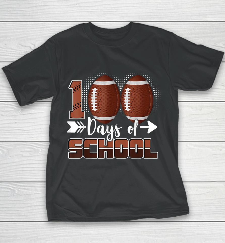 100 Days Of School Football Youth T-Shirt