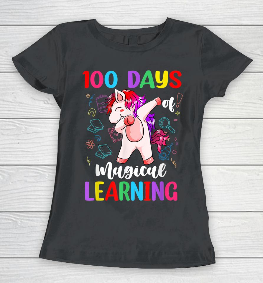 100 Days Of School Magical Learning Unicorn Women T-Shirt