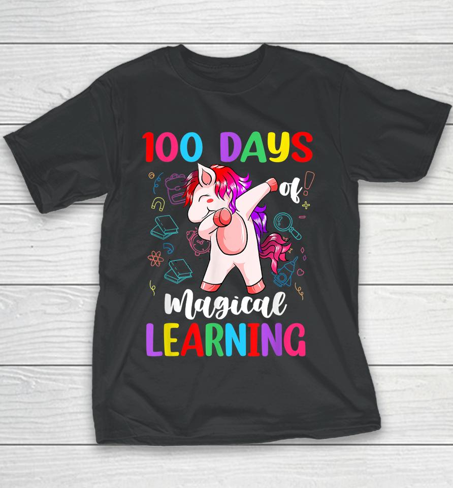 100 Days Of School Magical Learning Unicorn Youth T-Shirt